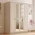 Charlotte 4 Door Wardrobe with Mirror - White