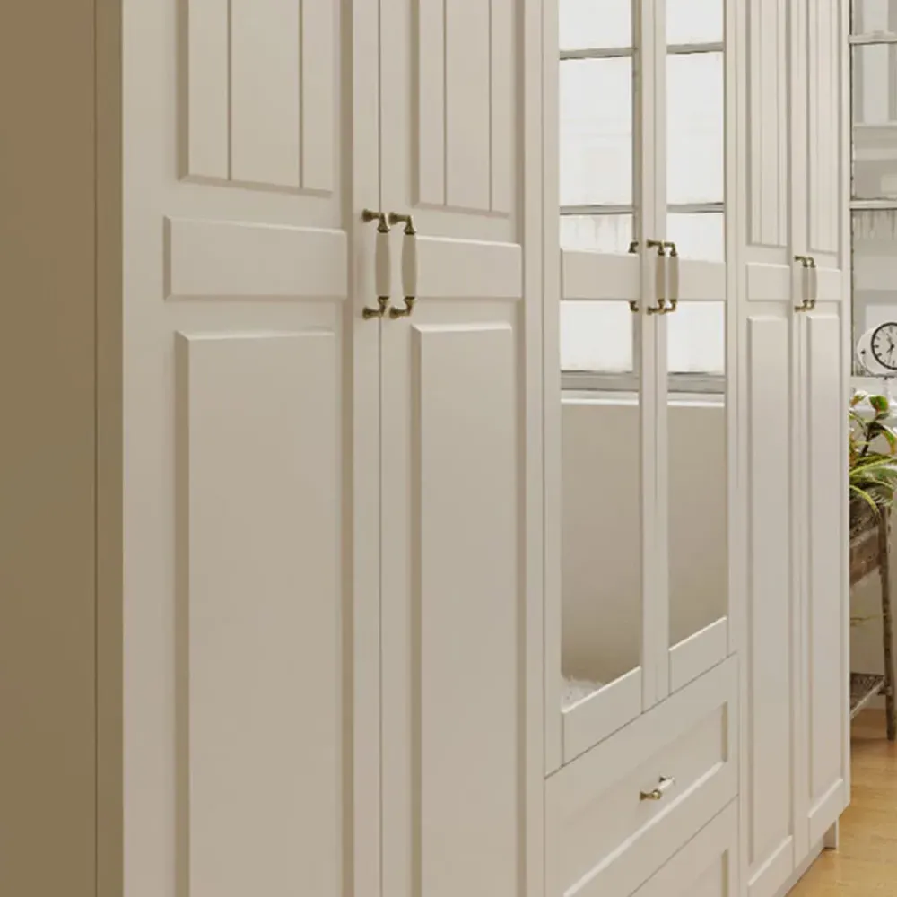 Charlotte 6 Door 2 Drawer Wardrobe with Mirror - White