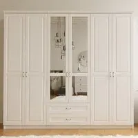 Charlotte 6 Door 2 Drawer Wardrobe with Mirror - White