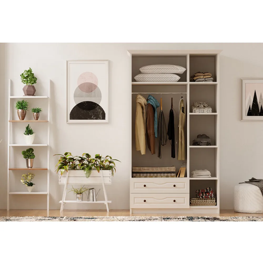 CHLOE 3 Door Mirrored Wardrobe with Storage - White