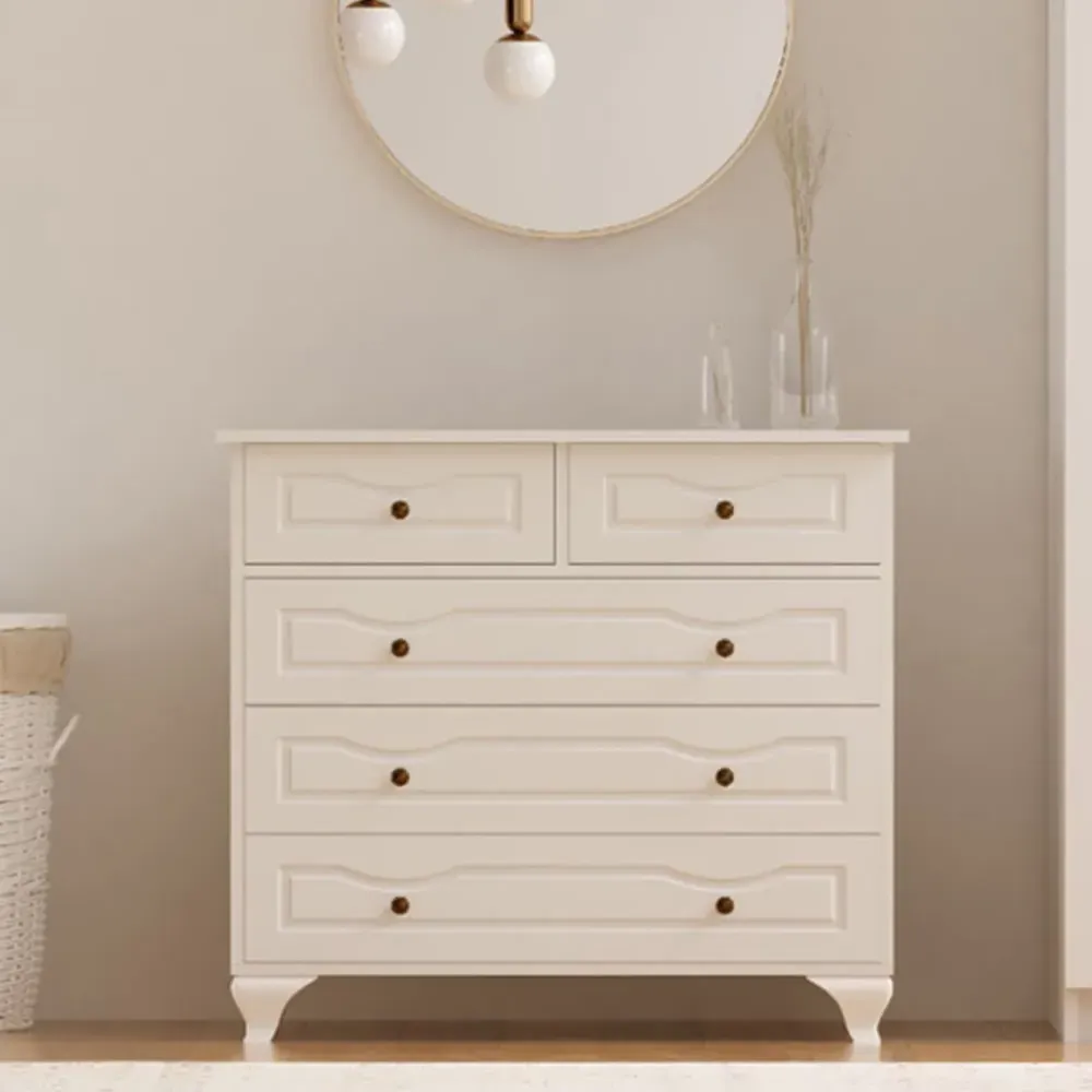 Chloe 5 Drawer Chest of Drawers - White