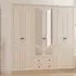 CHLOE 6 Door Mirrored Wardrobe with Storage - White