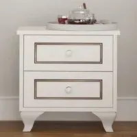 CLEMENT 2 Drawer Bedside Table - White