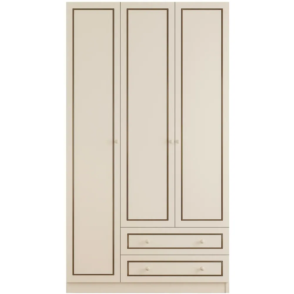 CLEMENT 3 Door Wardrobe with Storage - White