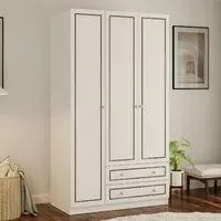 CLEMENT 3 Door Wardrobe with Storage - White