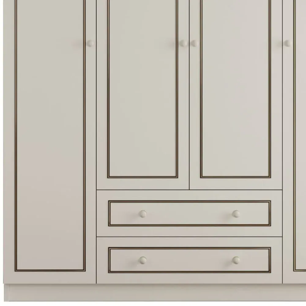 CLEMENT 4 Door Wardrobe with Storage - White