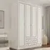 CLEMENT 4 Door Wardrobe with Storage - White