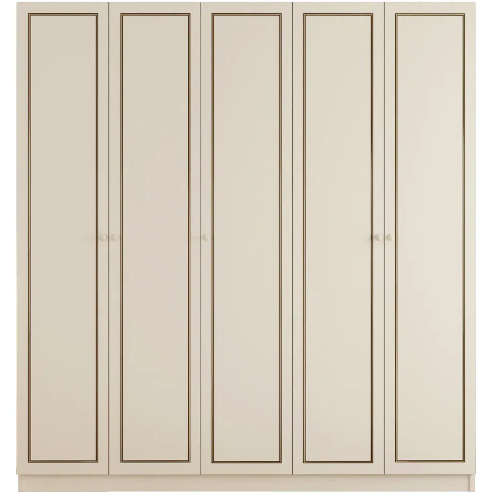 CLEMENT 5 Door Wardrobe - White
