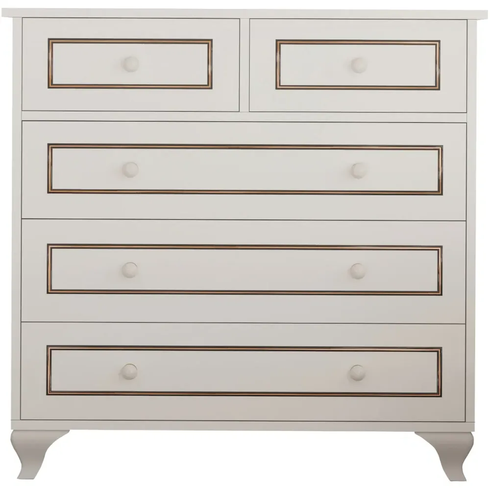 CLEMENT 5 Drawer Chest of Drawers - White