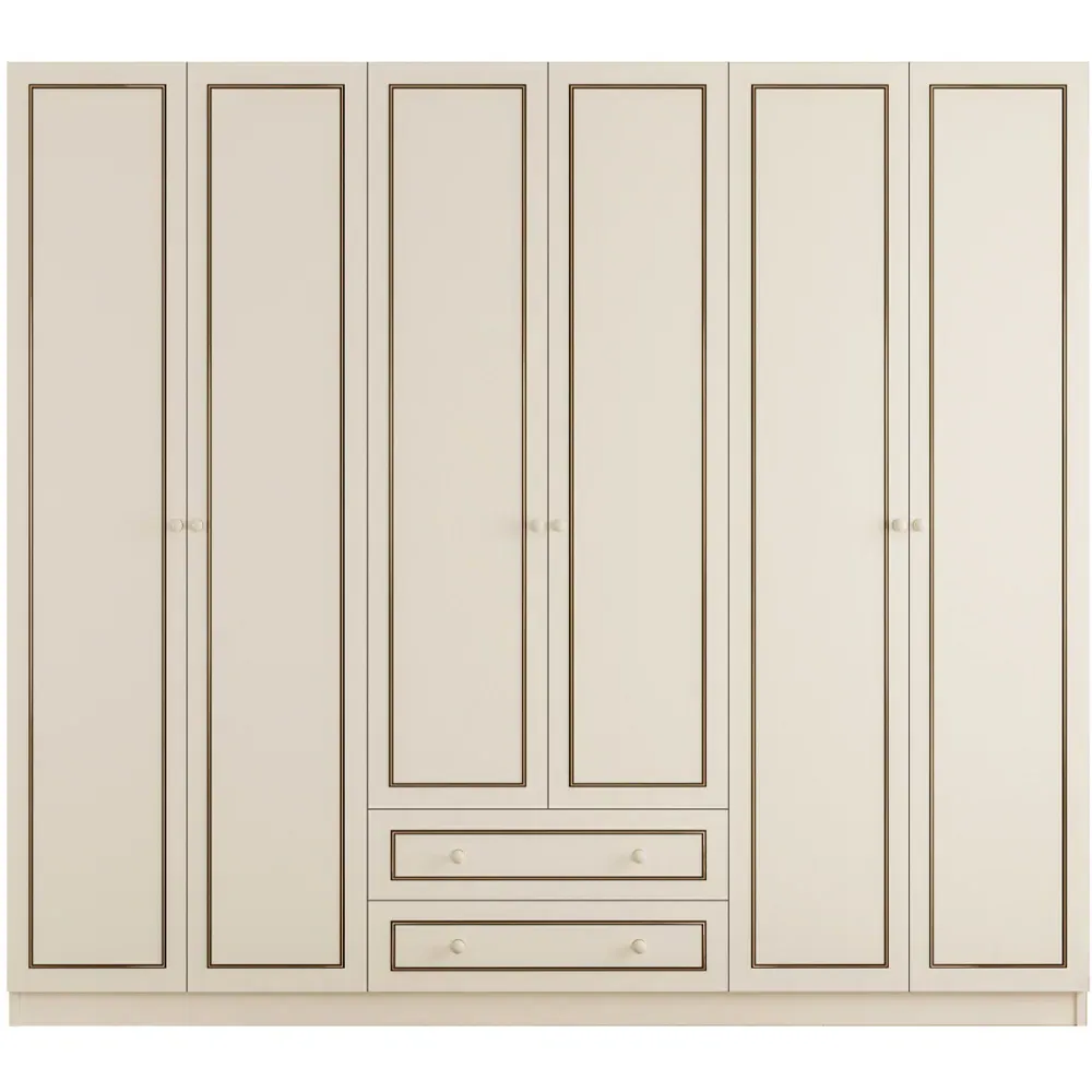 CLEMENT 6 Door Wardrobe with Storage - White