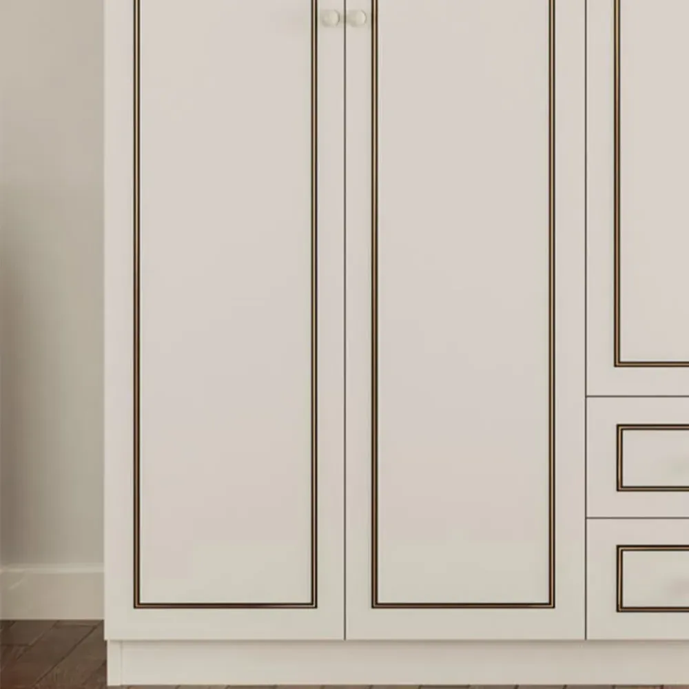 CLEMENT 6 Door Wardrobe with Storage - White