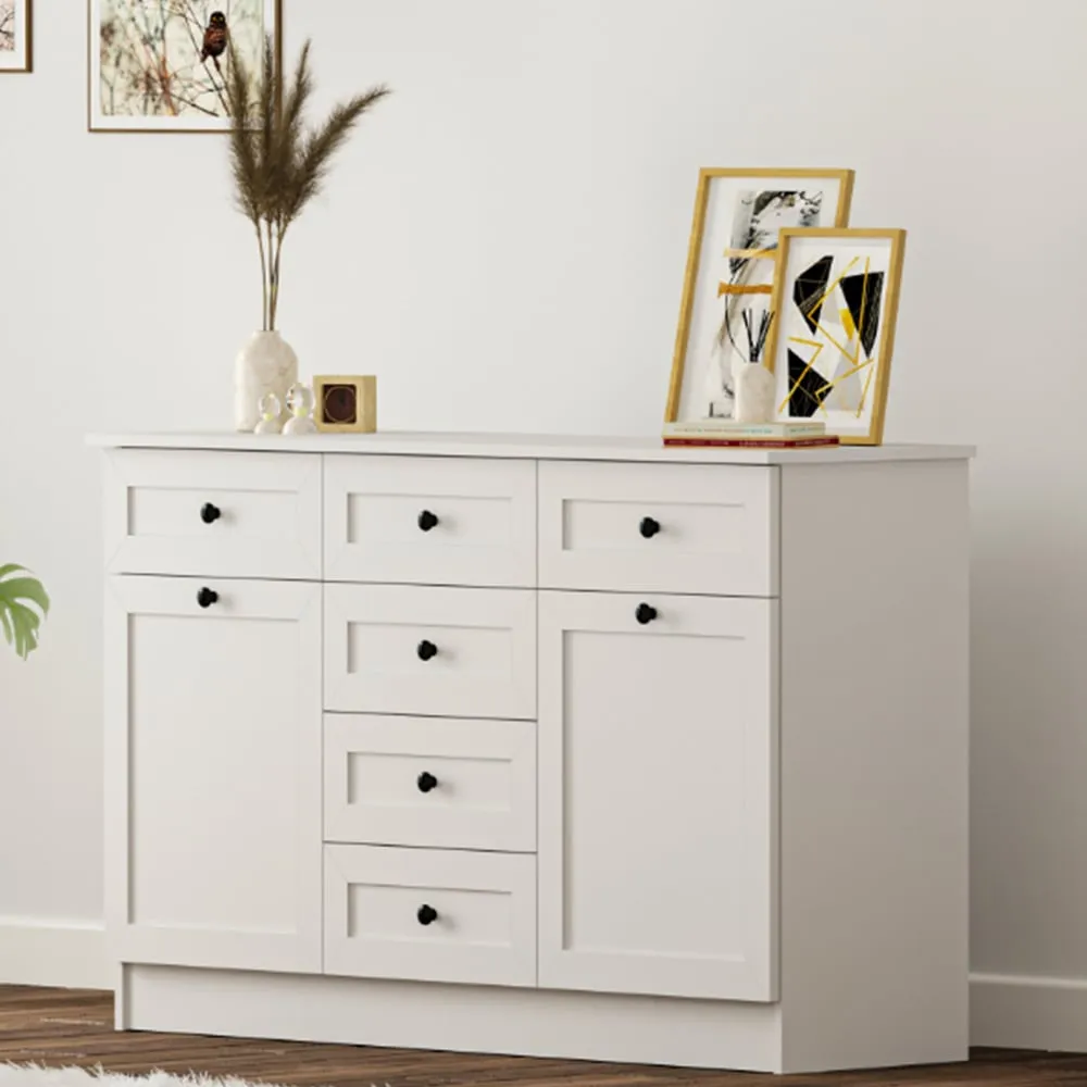DAISY 2 Doors 6 Drawers Sideboard - White