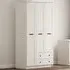 DAISY 3-Door Wardrobe with Drawers - White, MDF