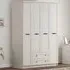 DAISY 4-Door Wardrobe with Drawers - White, MDF