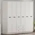DAISY 6-Door Wardrobe with Drawers - White, MDF