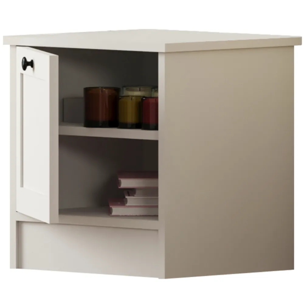DAISY Single Door Bedside Table - White