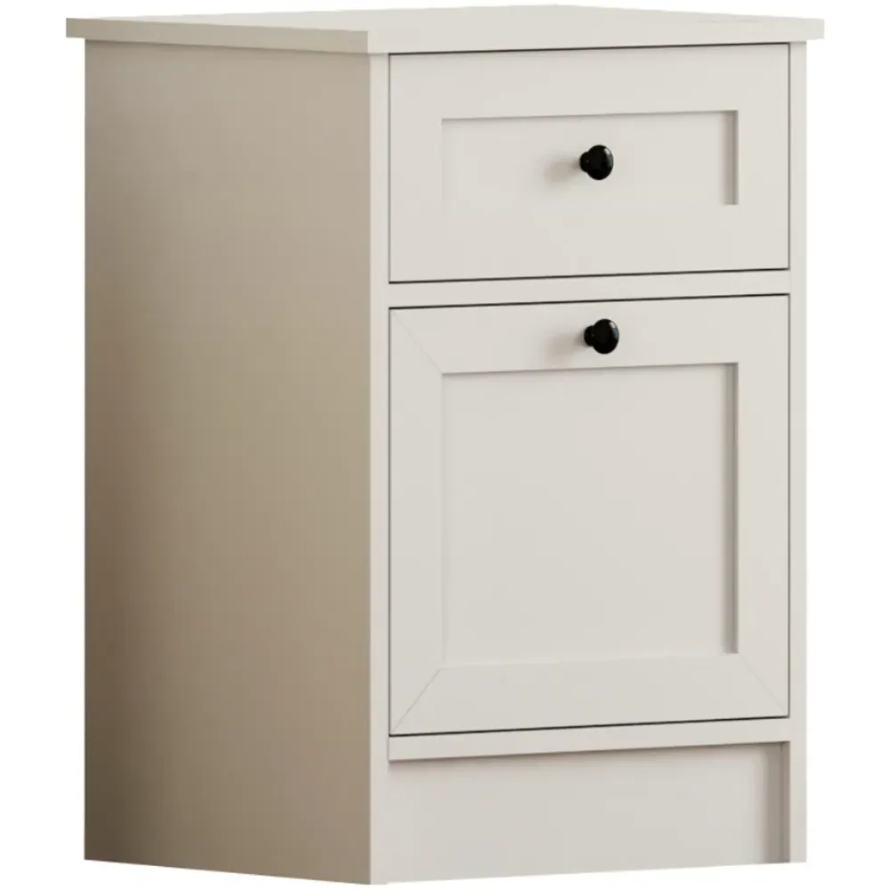 DAISY Single Door Single Drawer Bedside Table - White