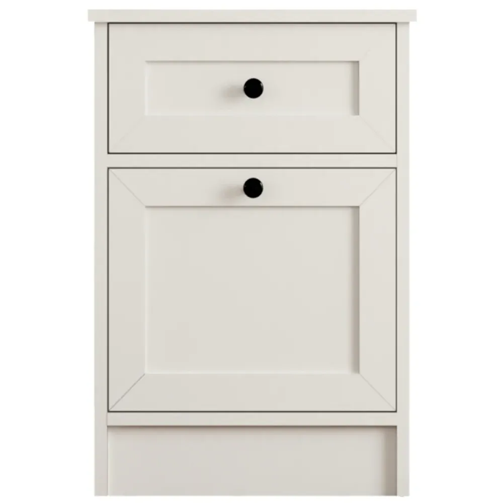DAISY Single Door Single Drawer Bedside Table - White