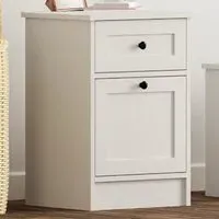 DAISY Single Door Single Drawer Bedside Table - White