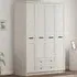 DAISY XL 4-Door Wardrobe with Drawers - White, MDF