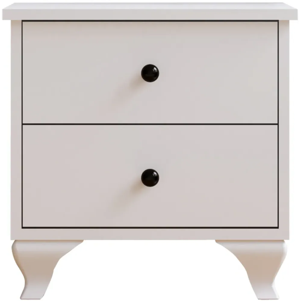 ECU 2 Drawer Bedside Table - White