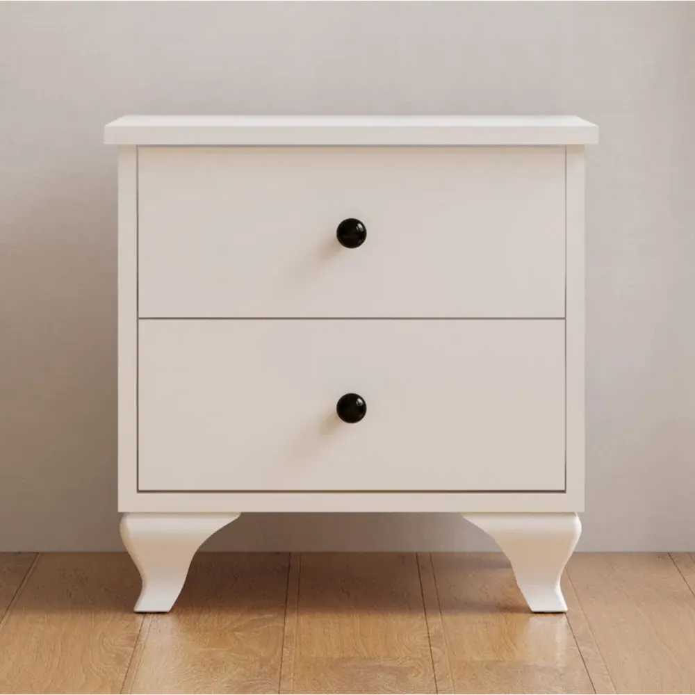 ECU 2 Drawer Bedside Table - White