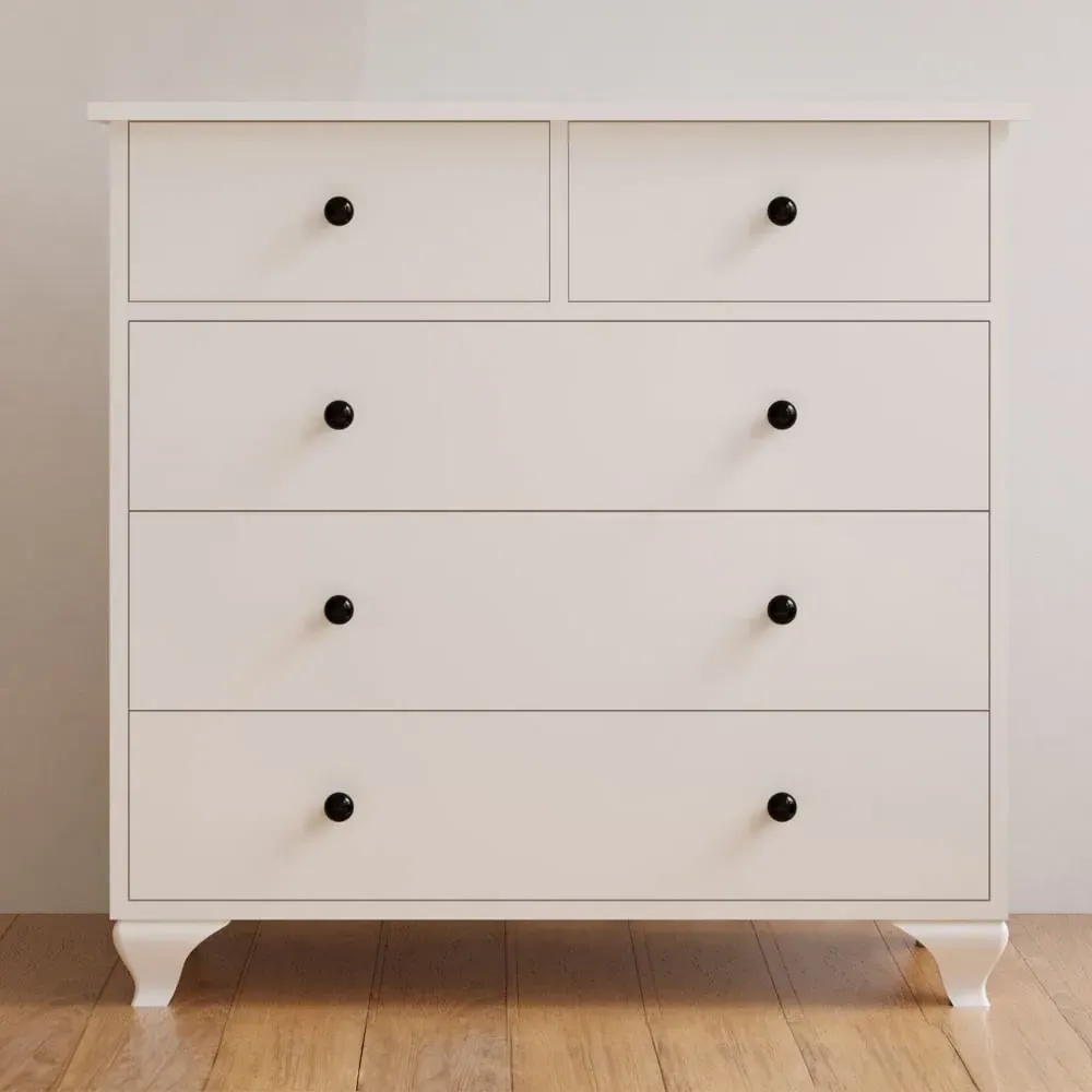ECU 5 Drawer Chest of Drawers - White