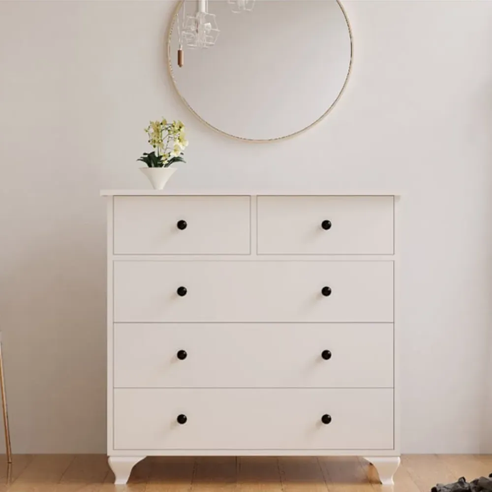 ECU 5 Drawer Chest of Drawers - White