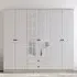 ECU 6 Door 2 Drawer XL Mirror Wardrobe - White