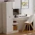 Elise 2 Door Single Drawer Storage Desk with Shelves - White