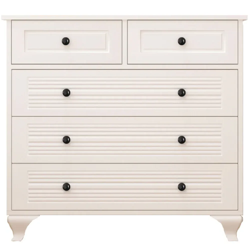 Elise 5 Drawer Chest of Drawers - White