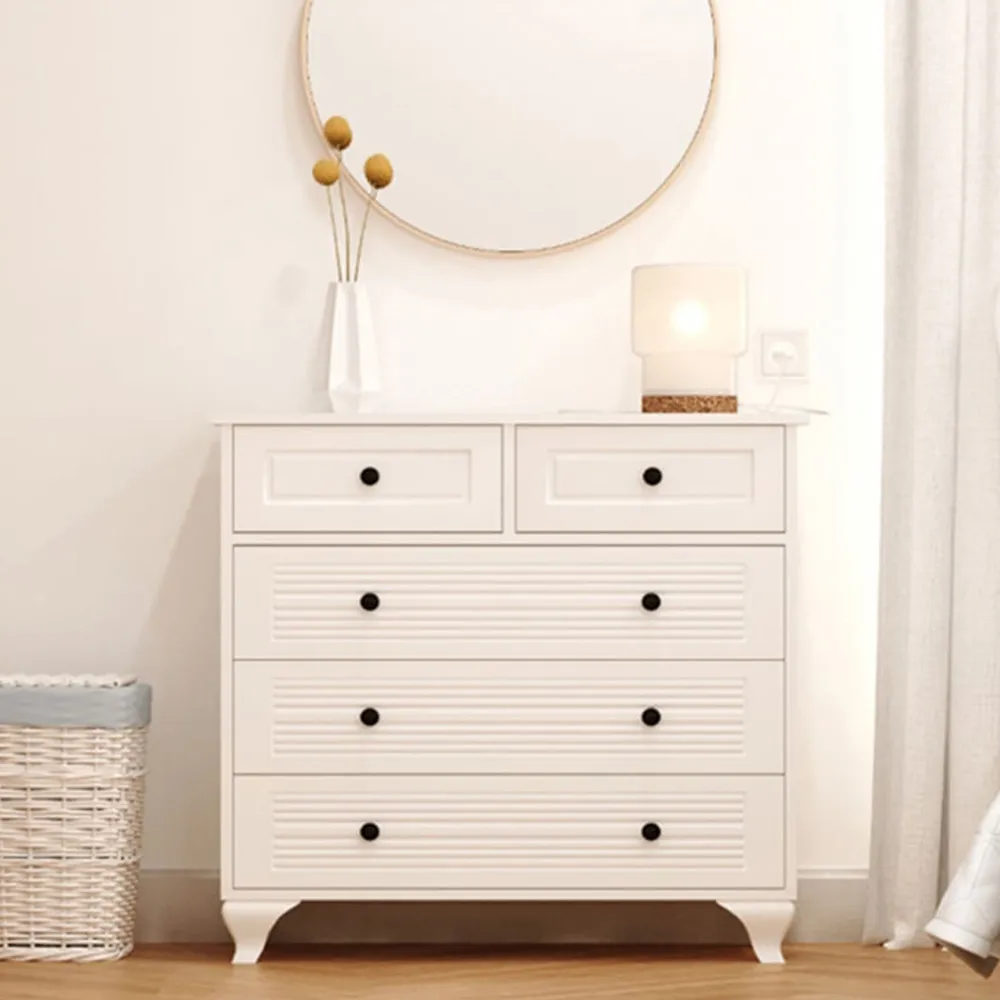 Elise 5 Drawer Chest of Drawers - White