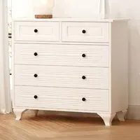 Elise 5 Drawer Chest of Drawers - White