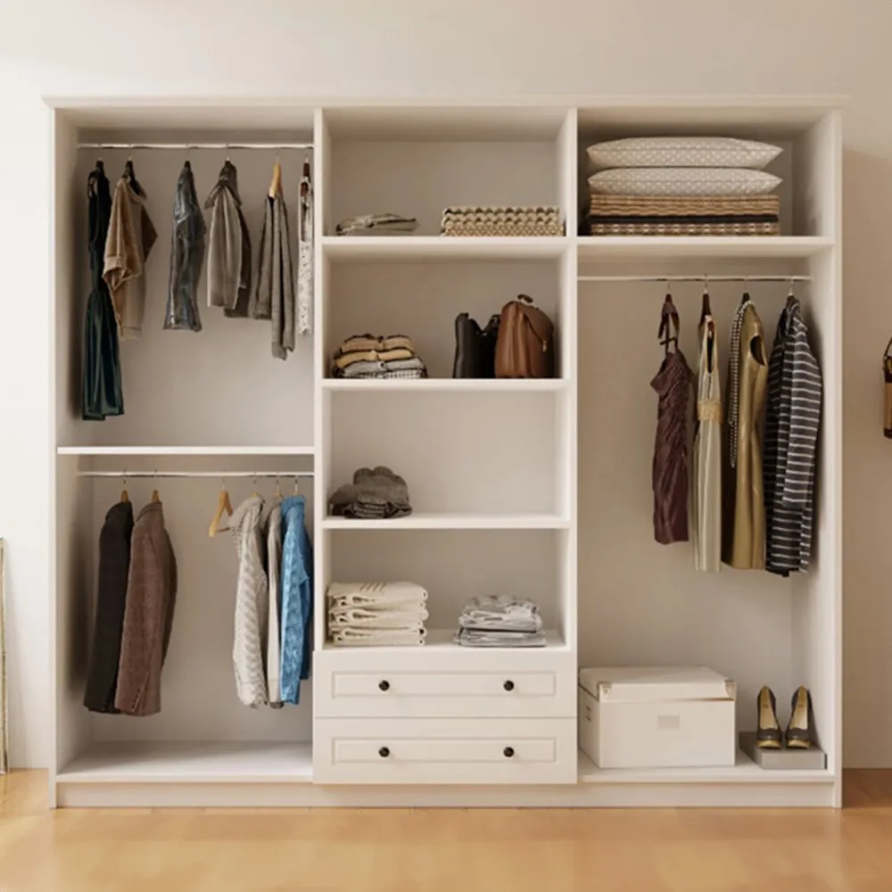 Elise 6 Door 2 Drawer Extra Large Wardrobe - White