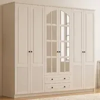Elise 6 Door 2 Drawer Extra Large Wardrobe - White