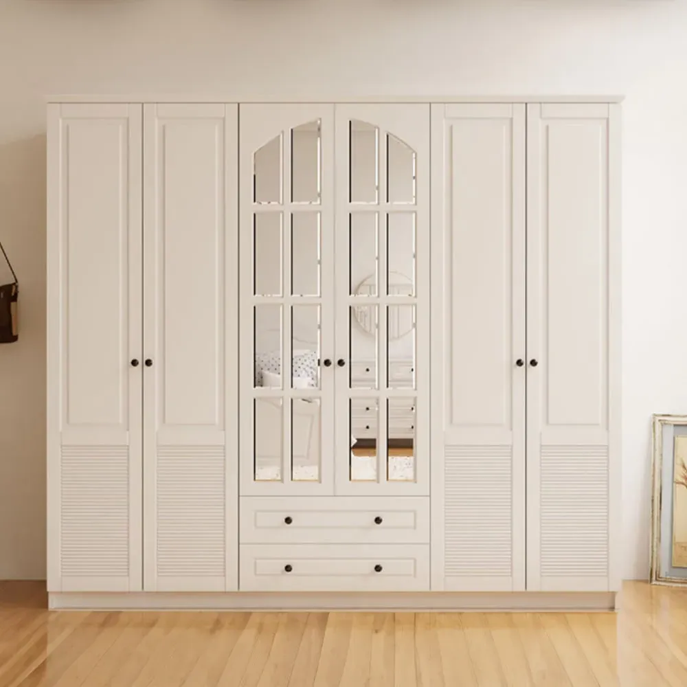 Elise 6 Door 2 Drawer Wardrobe - White
