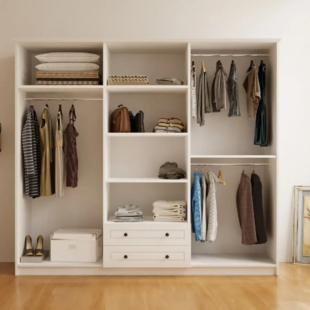 Elise 6 Door 2 Drawer Wardrobe - White