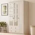 Elise Extra Large 3 Door 2 Drawer Mirrored Wardrobe - White