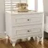 GISELLE 2 Drawer Bedside Table - White, MDF
