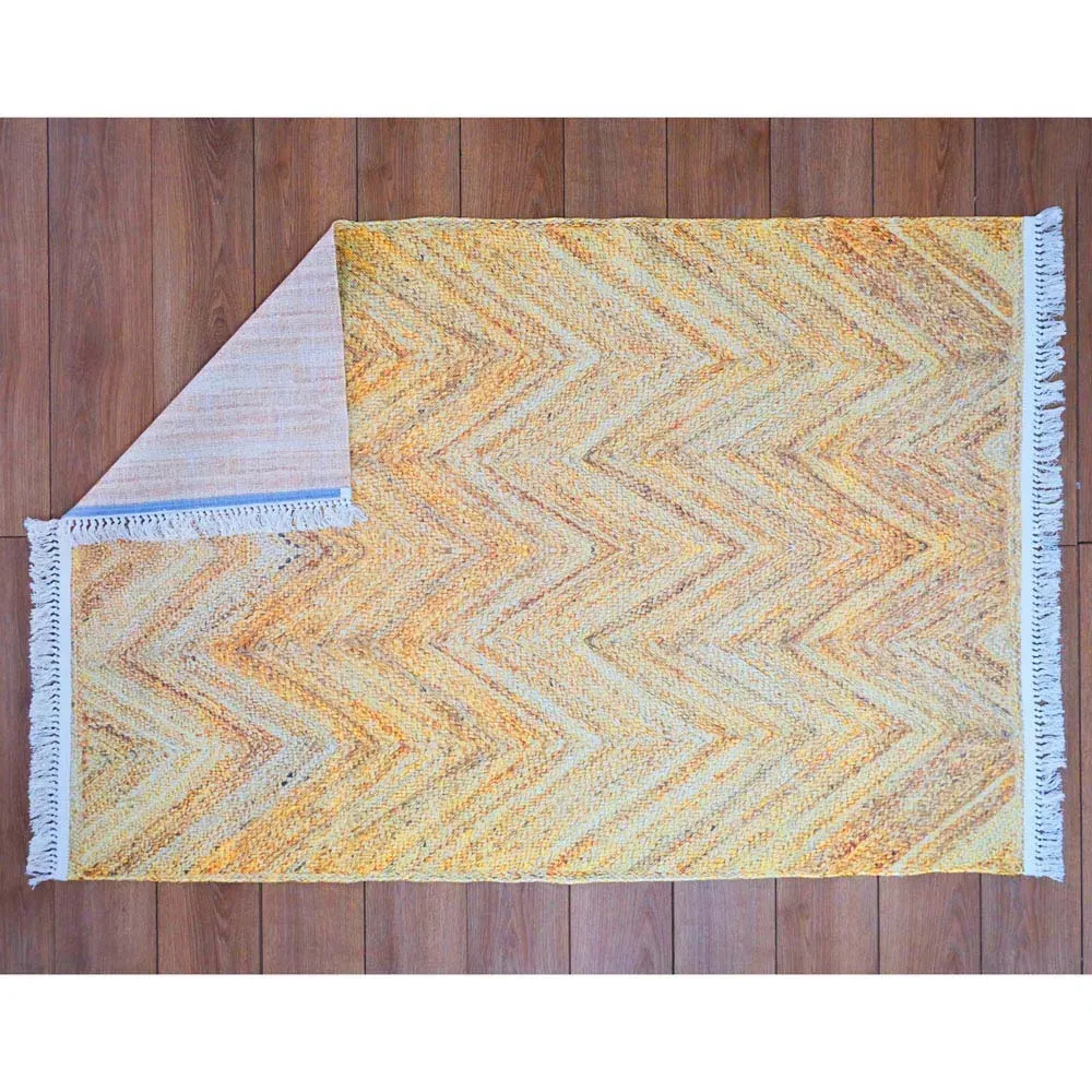 Gold Rug with Tassels - White, Cotton