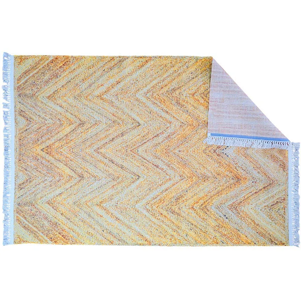 Gold Rug with Tassels - White, Cotton