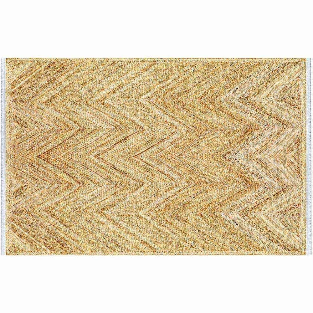 Gold Rug with Tassels - White, Cotton