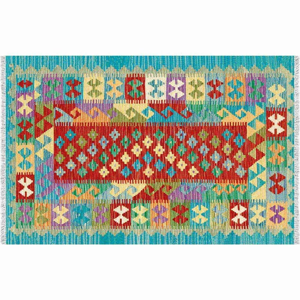 Harmony Multicolour Rug - White, Cotton