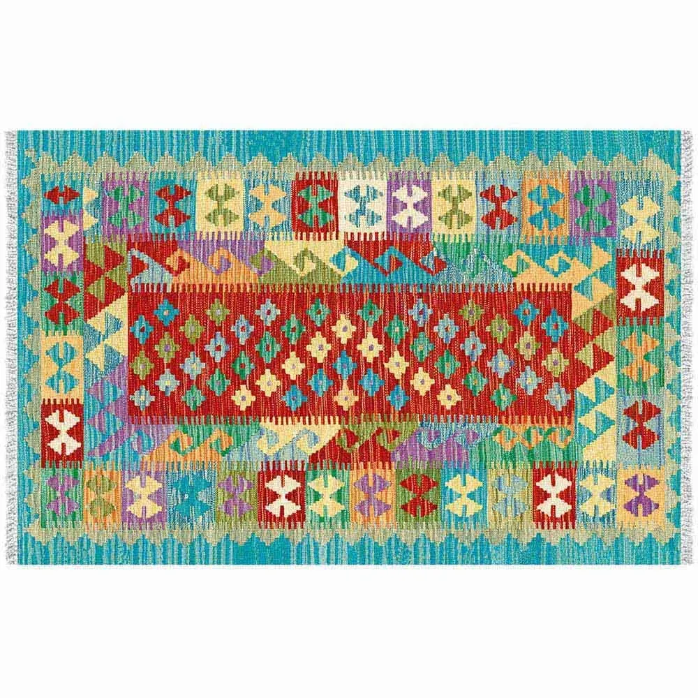 Harmony Multicolour Rug - White, Cotton