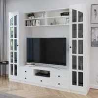 Maison 2 Door 5 Drawer TV Unit - White