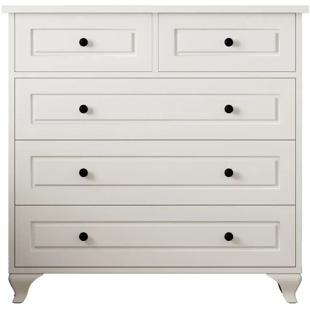 MAISON 5 Drawer Chest of Drawers - White