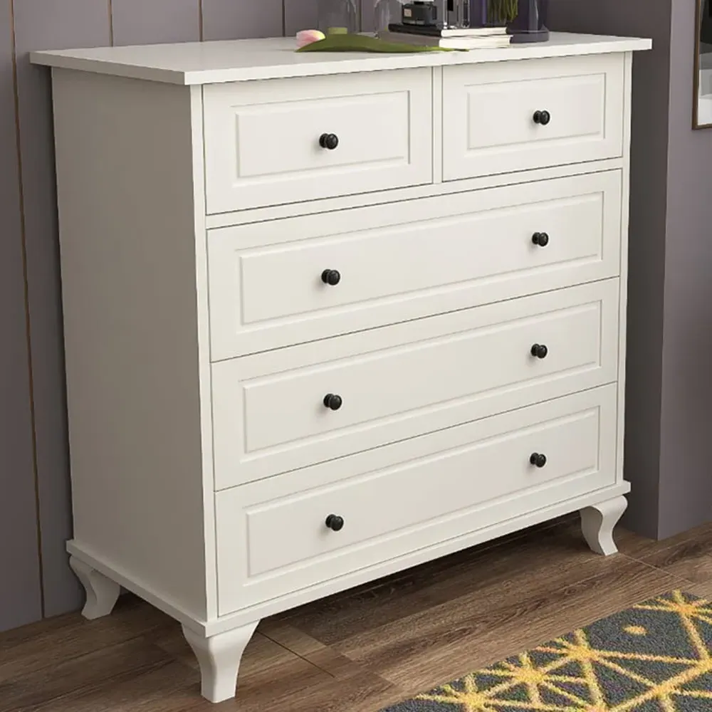 MAISON 5 Drawer Chest of Drawers - White