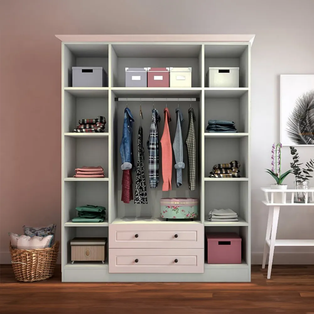 MAISON XL 4 Door 2 Drawer Mirror Wardrobe - White