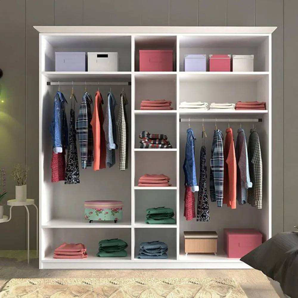 MAISON XL 5 Door Mirror Wardrobe - White