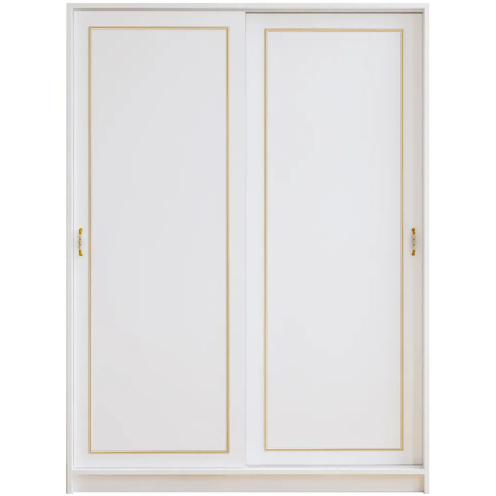 MARIE 2 Door Sliding Wardrobe - White, Gold